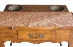 French Provincial Beechwood and Marble Rafraichissoir Wine Cooler Table - 1101299