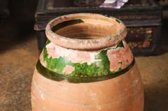 French Provincial Biot Jar with Green Glaze and Rustic Character 20th Century - 3564333