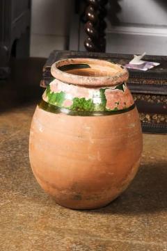 French Provincial Biot Jar with Green Glaze and Rustic Character 20th Century - 3564335