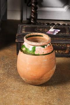 French Provincial Biot Jar with Green Glaze and Rustic Character 20th Century - 3564370