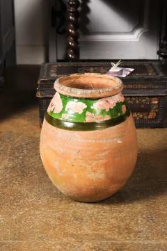 French Provincial Biot Jar with Green Glaze and Rustic Character 20th Century - 3564372