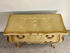 French Provincial Bombe Style Hand Painted Chest or Commode by Lilian August - 3072643