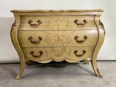 French Provincial Bombe Style Hand Painted Chest or Commode by Lilian August - 3072644