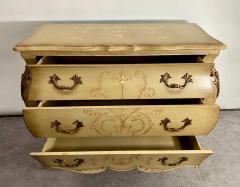 French Provincial Bombe Style Hand Painted Chest or Commode by Lilian August - 3072647
