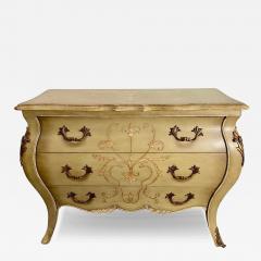 French Provincial Bombe Style Hand Painted Chest or Commode by Lilian August - 3074262