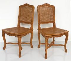 French Provincial Caned Carved Dining Chairs with Seat Cushions Set of Eight - 3502575