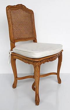 French Provincial Caned Carved Dining Chairs with Seat Cushions Set of Eight - 3502583