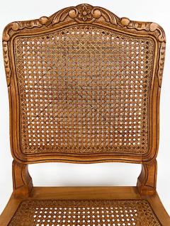 French Provincial Caned Carved Dining Chairs with Seat Cushions Set of Eight - 3502662