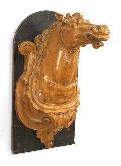 French Provincial Carved Life Size Horse Heads - 4201529