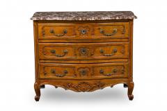 French Provincial Cherrywood Commode with Marble Top - 4639846