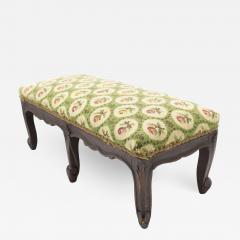French Provincial Footstool with Floral Carpet Upholstery - 1421784