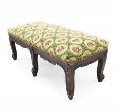 French Provincial Footstool with Floral Carpet Upholstery - 4672372