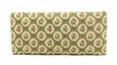 French Provincial Footstool with Floral Carpet Upholstery - 4672378