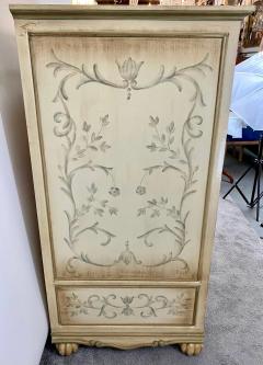 French Provincial Hand Painted with Green Floral Design cabinet or Armoire - 2883059