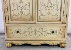 French Provincial Hand Painted with Green Floral Design cabinet or Armoire - 2883066