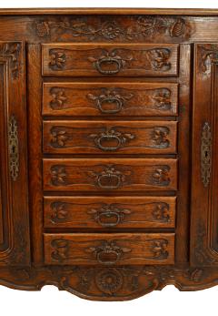 French Provincial Louis XV Style Carved Oak Sideboard - 2799985