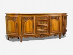 French Provincial Monumental Sideboard Wood Brass France 1960s - 4480067