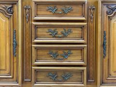 French Provincial Monumental Sideboard Wood Brass France 1960s - 4480069