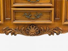 French Provincial Monumental Sideboard Wood Brass France 1960s - 4480070