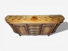 French Provincial Monumental Sideboard Wood Brass France 1960s - 4480072