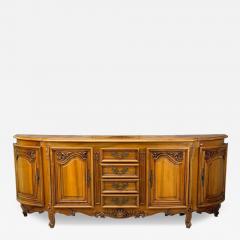 French Provincial Monumental Sideboard Wood Brass France 1960s - 4483526