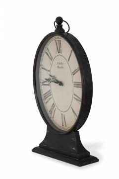 French Provincial Style Black Tole Clock with Base - 4671071
