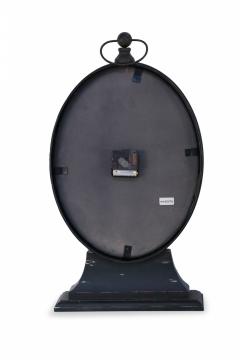 French Provincial Style Black Tole Clock with Base - 4671074