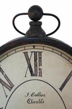 French Provincial Style Black Tole Clock with Base - 4671078