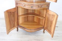 French Provincial Style Corner Cupboard or Corner Cabinet in Walnut Wood - 2218155