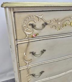 French Provincial Style Highboy Chest of Drawers or Dresser with Floral Design - 3850500