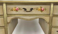 French Provincial Style Kidney Shaped Lady Writing or Vanity Desk with Ottoman - 3852059