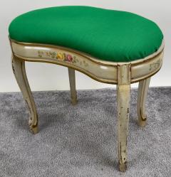 French Provincial Style Kidney Shaped Lady Writing or Vanity Desk with Ottoman - 3852068