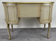 French Provincial Style Kidney Shaped Lady Writing or Vanity Desk with Ottoman - 3852069