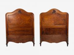 French Provincial Style Twin Headboards Walnut Gilt France 20th c  - 4660085