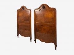 French Provincial Style Twin Headboards Walnut Gilt France 20th c  - 4660086