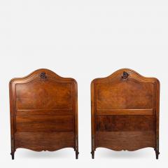 French Provincial Style Twin Headboards Walnut Gilt France 20th c  - 4662003