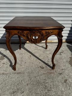 French Provincial Style Walnut Carved Side Table - 4397929
