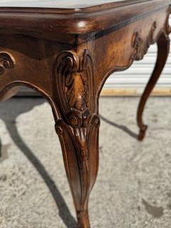 French Provincial Style Walnut Carved Side Table - 4397970