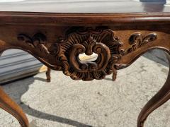French Provincial Style Walnut Carved Side Table - 4397972