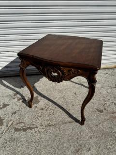 French Provincial Style Walnut Carved Side Table - 4397983