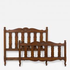 French Provincial Style Walnut Twin Bed - 4709406