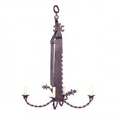 French Provincial Style Wrought Iron Saw Chandelier - 4708660