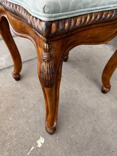 French Provincial Walnut Upholstered Stool - 4489100