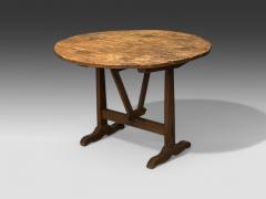 French Provincial Wood Wine Tasting Center Table France 19th C  - 4023575