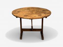 French Provincial Wood Wine Tasting Center Table France 19th C  - 4023576