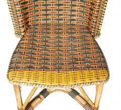 French Rattan Bistro Table And Pair Of Side Chairs - 4723477