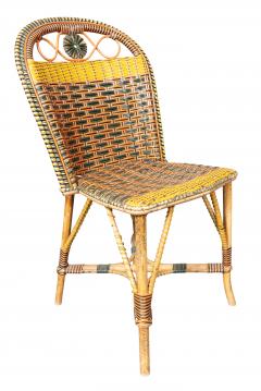 French Rattan Bistro Table And Pair Of Side Chairs - 4723483