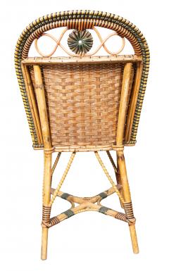 French Rattan Bistro Table And Pair Of Side Chairs - 4723527