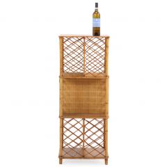French Rattan Open Square Bookshelf C 1950  - 4706215