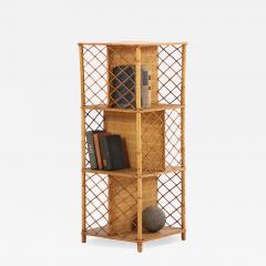French Rattan Open Square Bookshelf C 1950  - 4708202